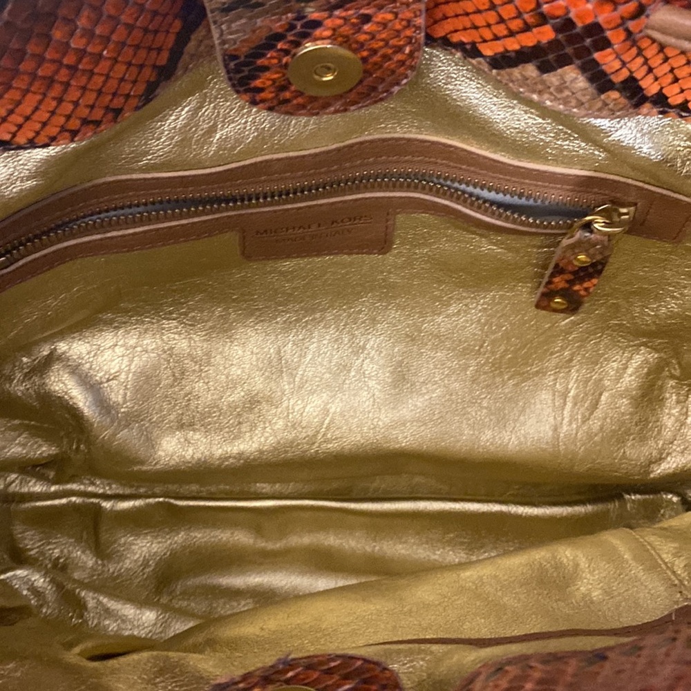 Michael Kors Python Tote Bag Orange - Picture 7 of 10